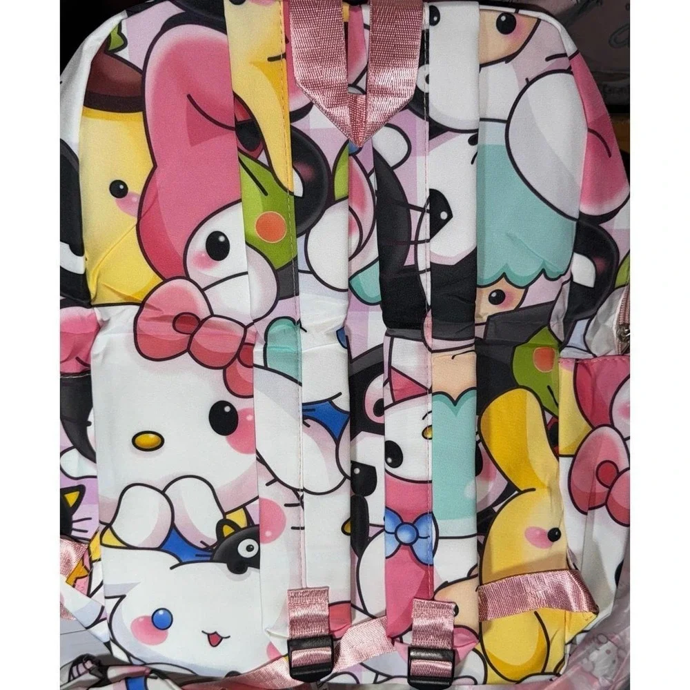 Sanrio Backpack 3 pcSet Multi color Kawaii Character Print New